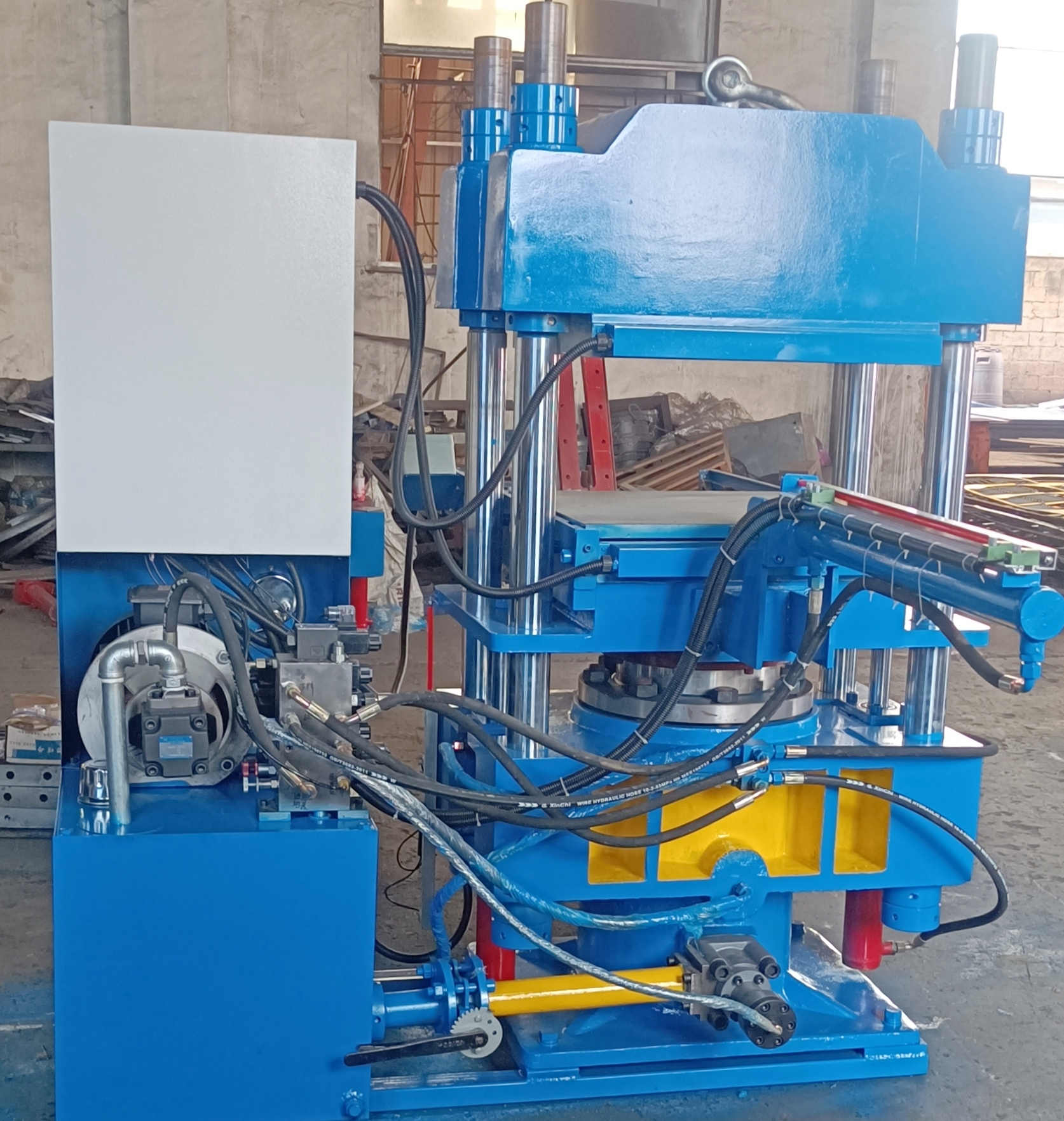 100噸快速升降自動推拉平板硫化機